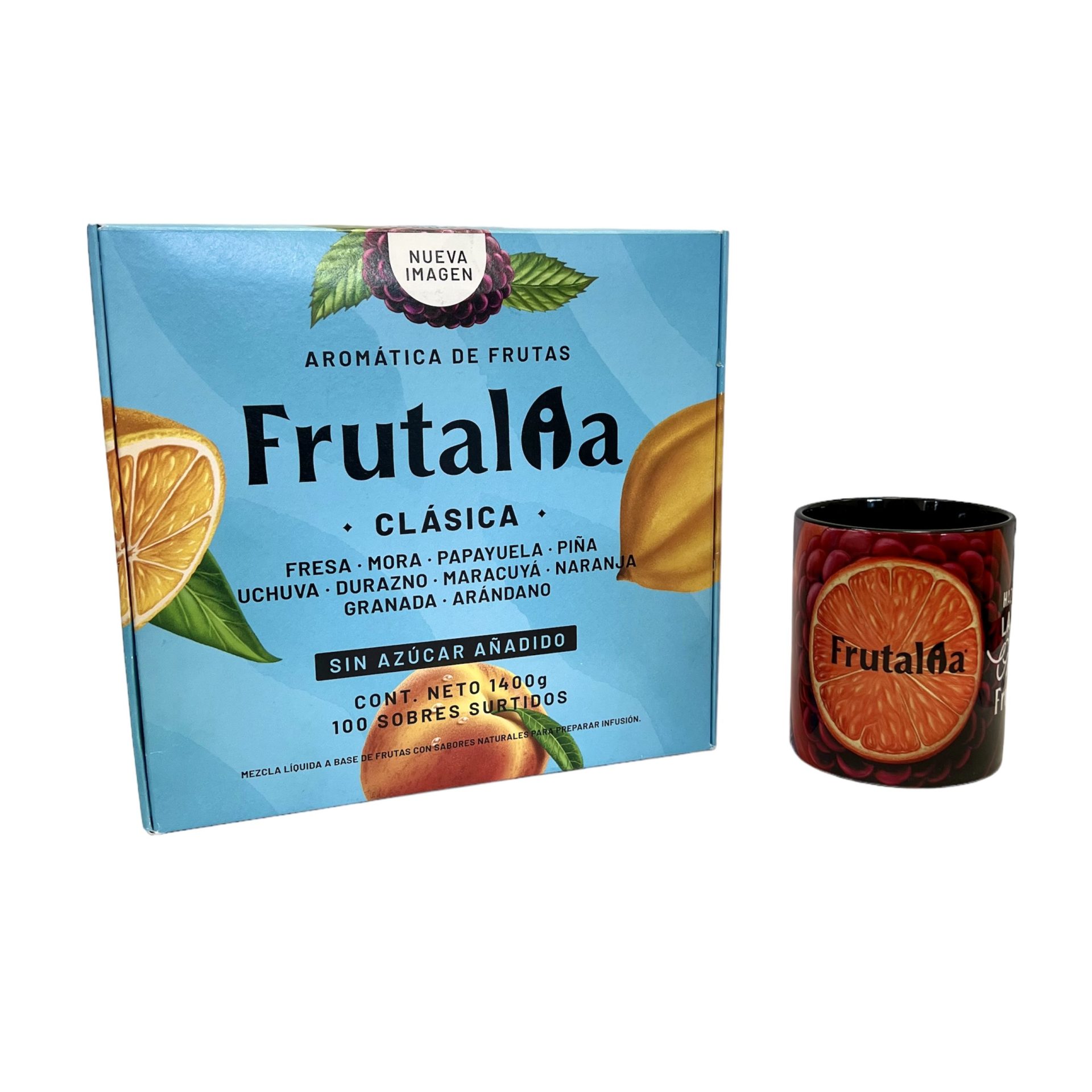 Kit Aromática Clásica x 100 sobres + Mug FRUTALIA